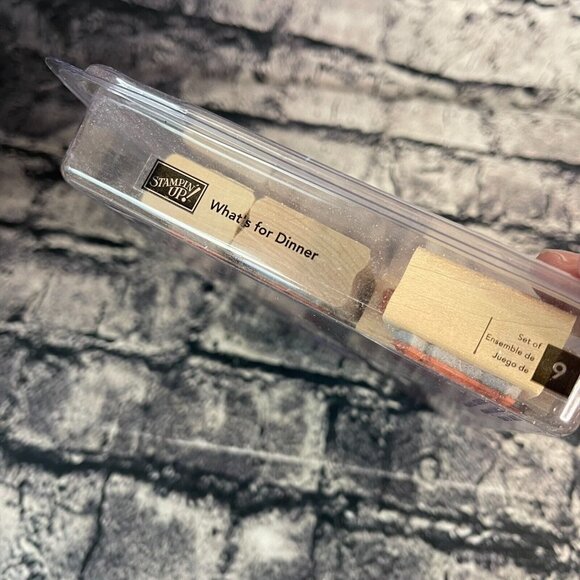 Stampin’ UP! WHAT'S FOR DINNER 9 Wood Mounted Rubber Stamps Recipe Card Bread - Picture 2 of 6